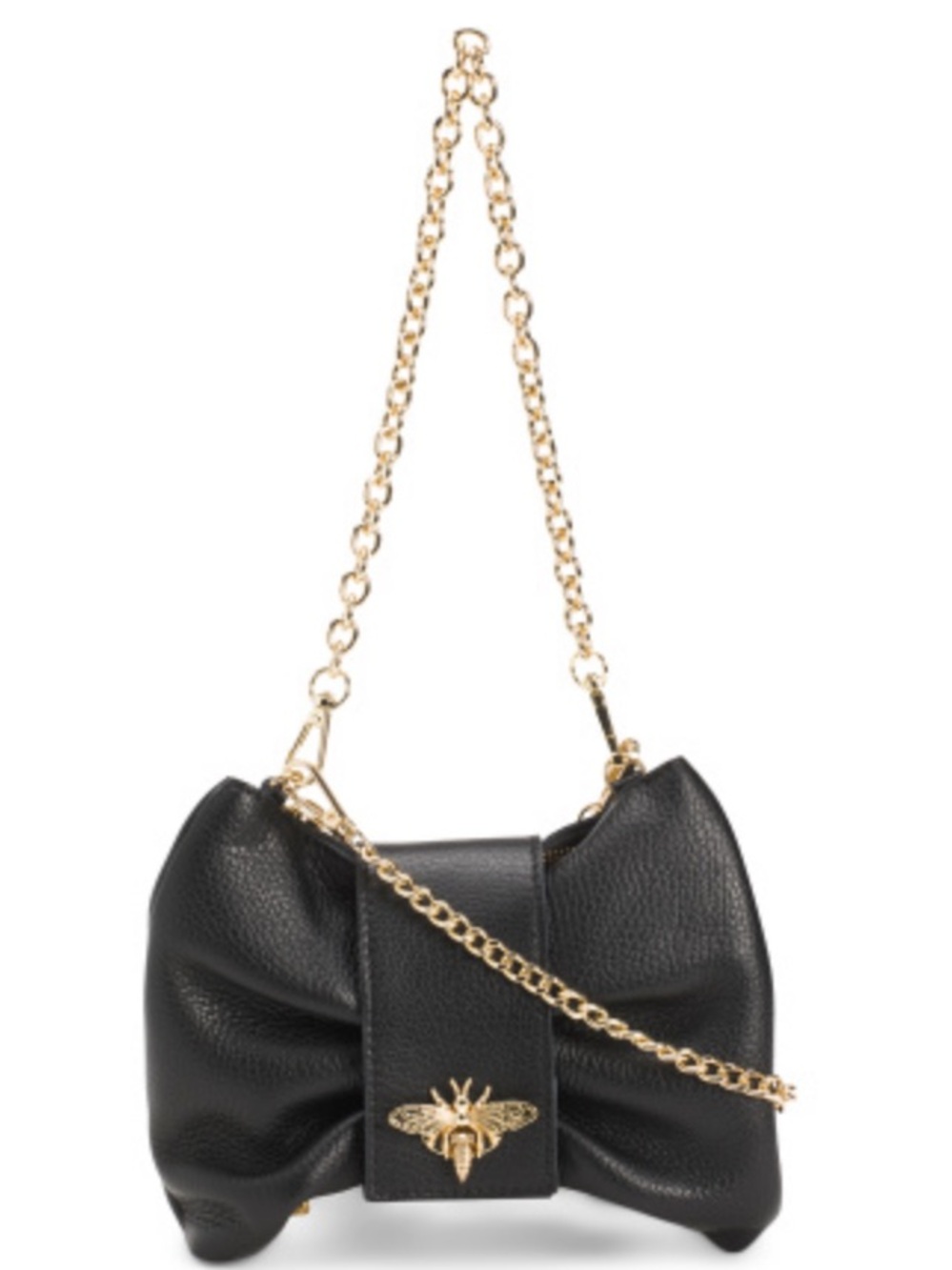 PERSAMAN NEW YOR Leather Bow-Accent Chain  Clutch